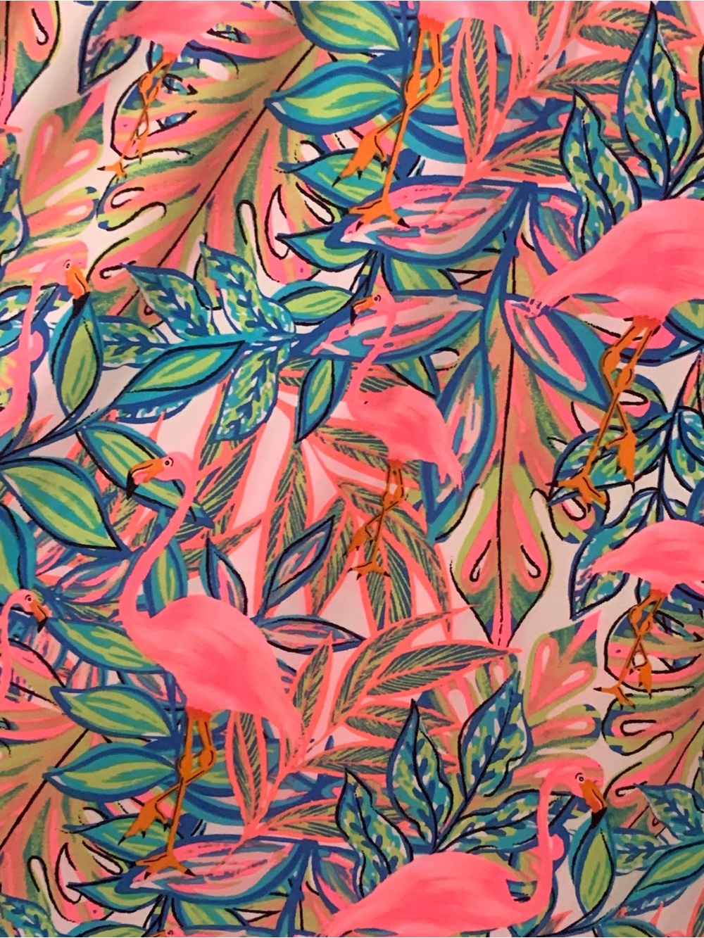 Lulu-B Women’s Medium Tropical Flamingo Floral Print Halter Sleeveless Dress - Picture 3 of 7